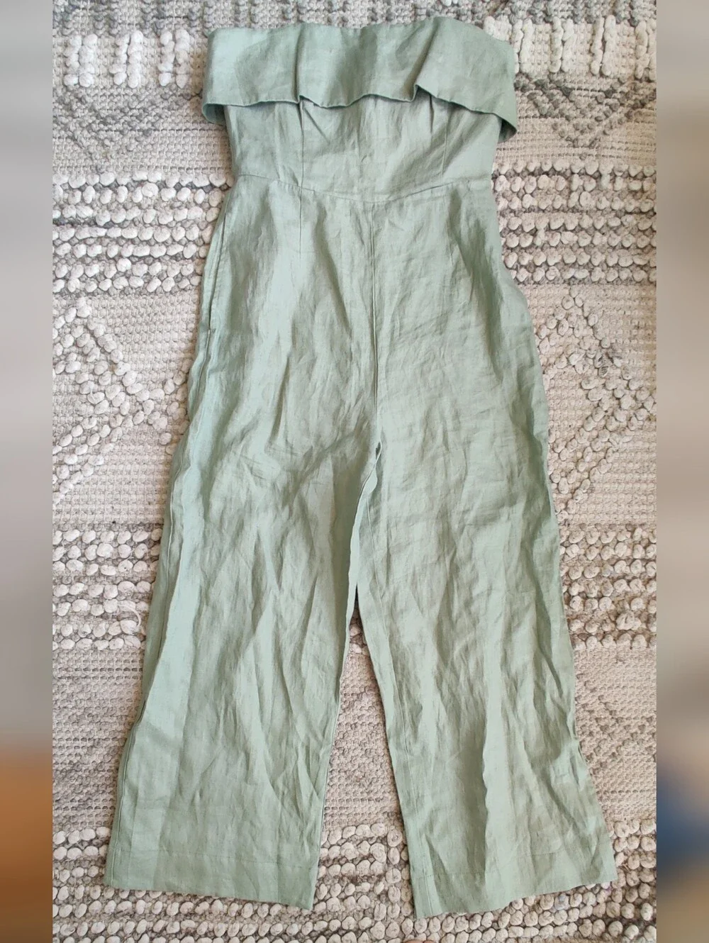 Nicholas Chesa Linen Jumpsuit in Sage Green Size 8